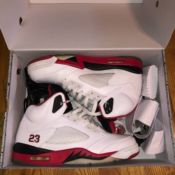 Jordan Fire Red 5s Black Tongue 2013